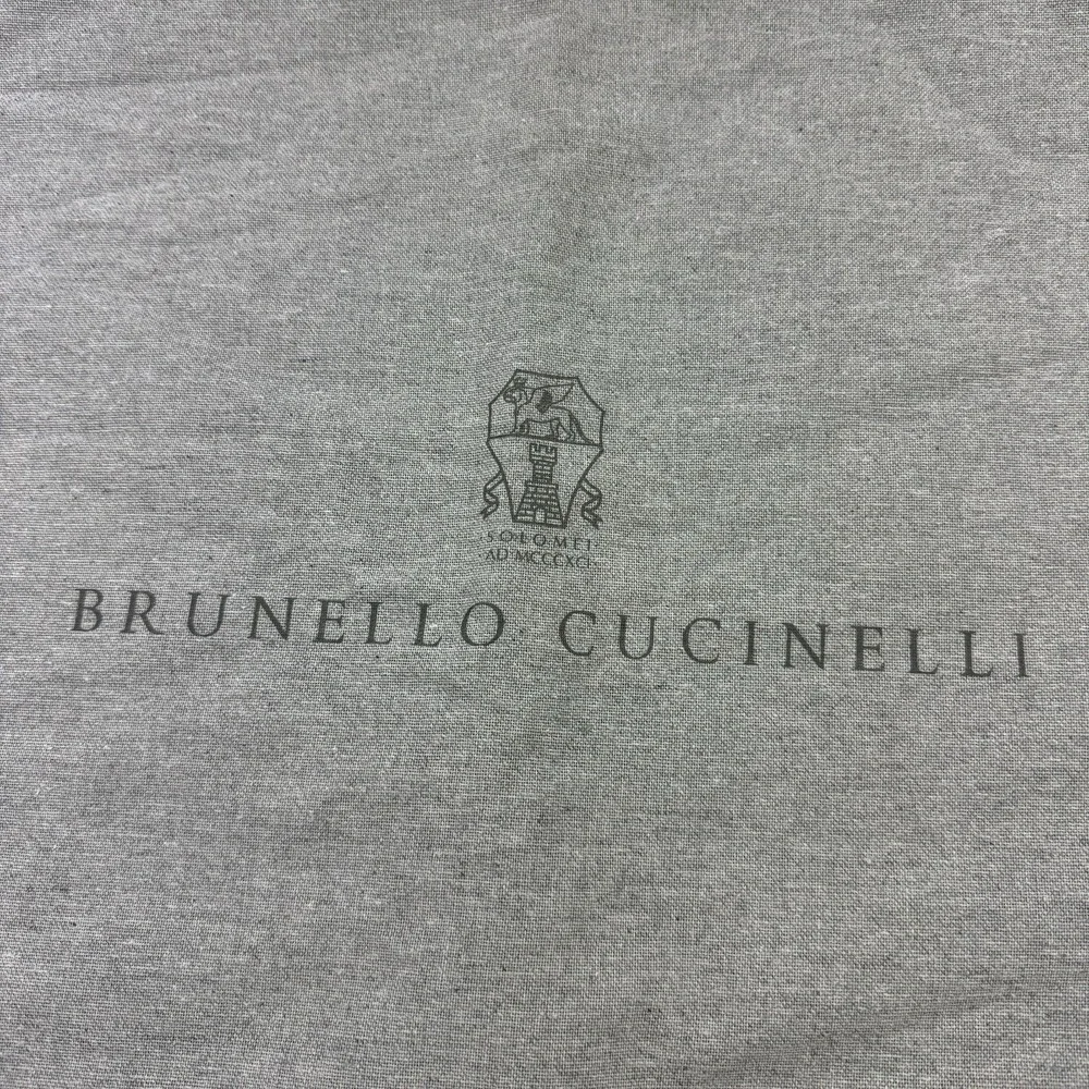 Brunello Cucinelli Gray Cotton Travel Bag Dust Cover Scarf 28x38‎ Ribbon Ties